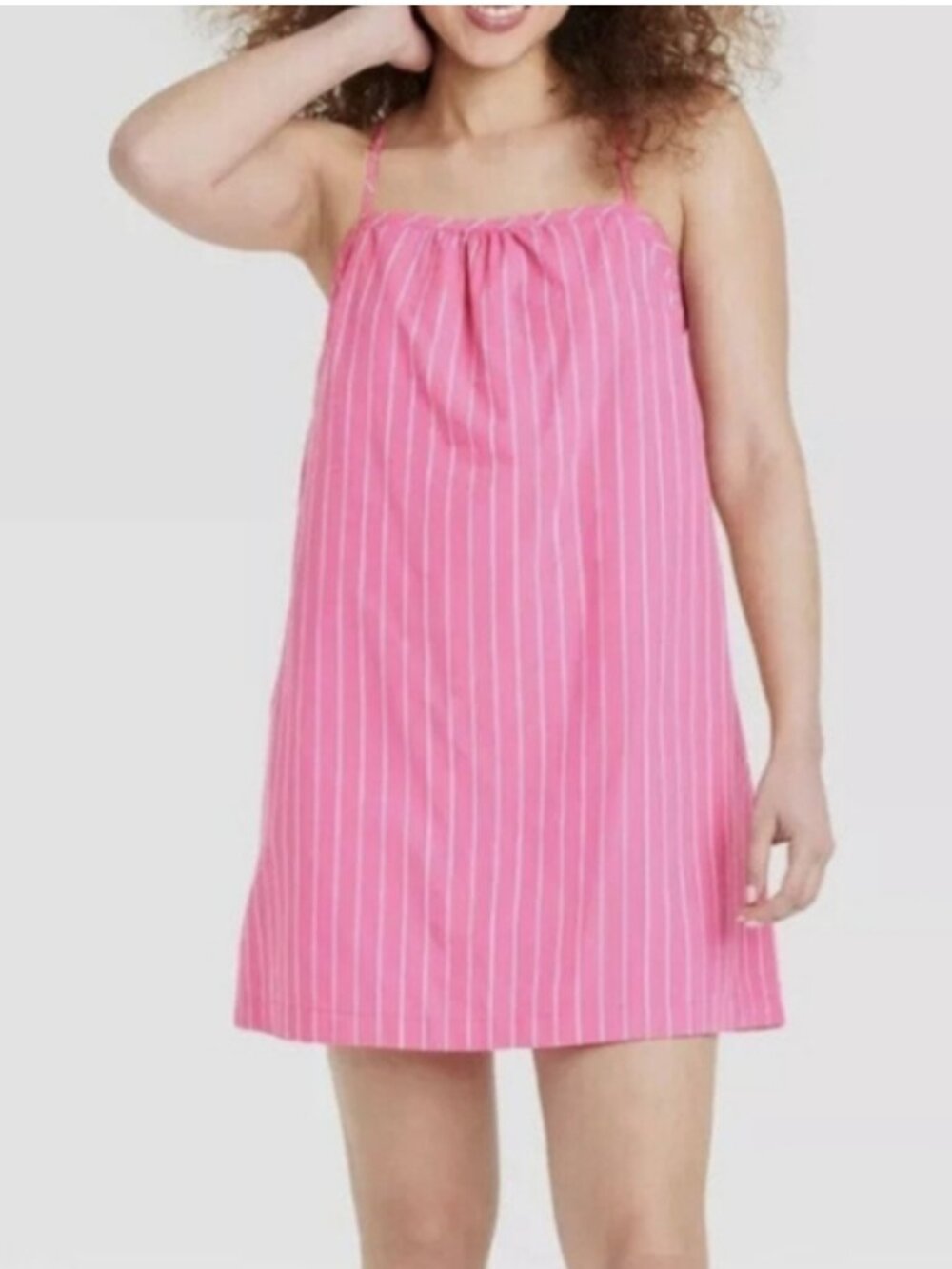 A New Day Sleeveless Shift Mini Dresses Striped w/Tie Back Size Small NWT